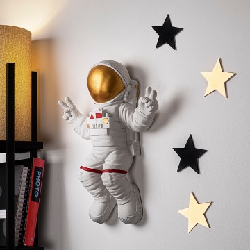Nástenná dekorácia 47x35 cm astronaut zlatá