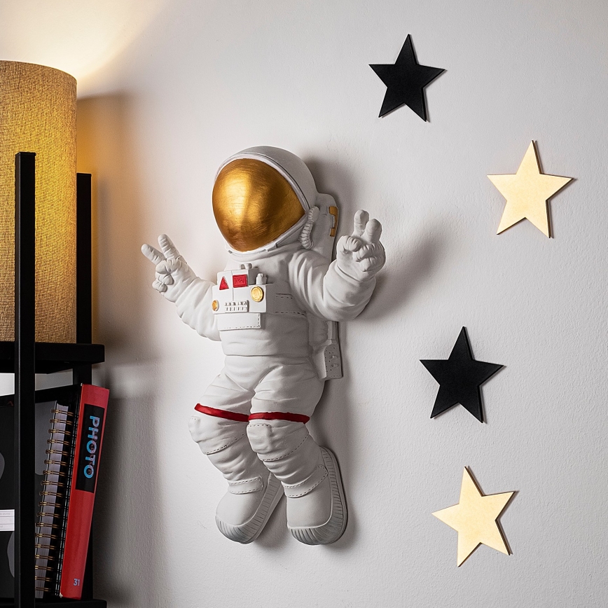 Nástenná dekorácia 47x35 cm astronaut zlatá