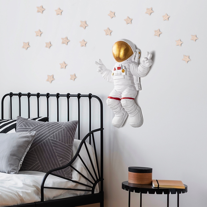 Nástenná dekorácia 47x35 cm astronaut zlatá