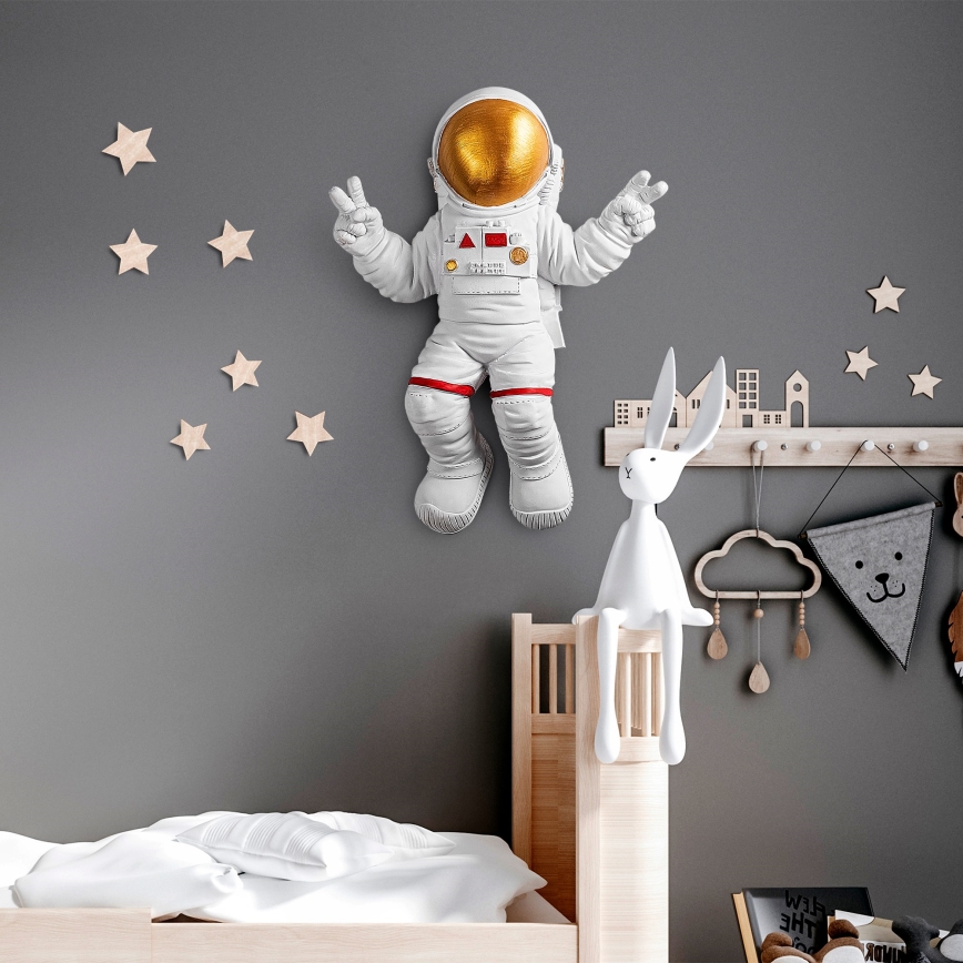Nástenná dekorácia 47x35 cm astronaut zlatá