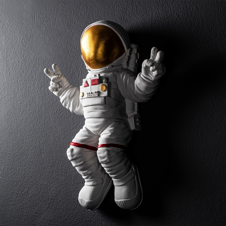 Nástenná dekorácia 47x35 cm astronaut zlatá