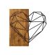 Nástenná dekorácia 58x58 cm srdce drevo/kov