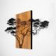 Nástenná dekorácia 70x144 cm strom drevo/kov