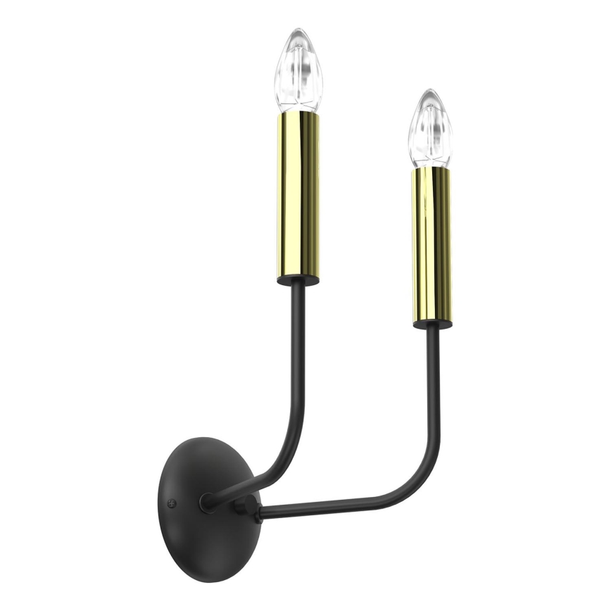 Nástenná lampa AKASYA 2xE14/15W/230V čierna/zlatá