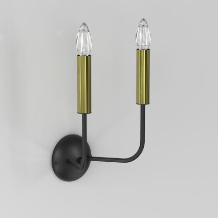 Nástenná lampa AKASYA 2xE14/15W/230V čierna/zlatá