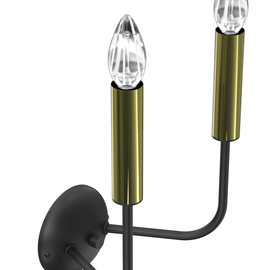Nástenná lampa AKASYA 2xE14/15W/230V čierna/zlatá