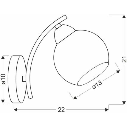 Nástenná lampa AMOS 1xE27/40W/230V zlatá