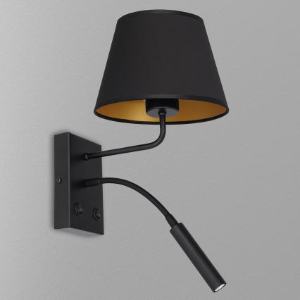 Nástenná lampa ARDEN 1xE27/60W/230V + 1xG9/8W čierna/zlatá