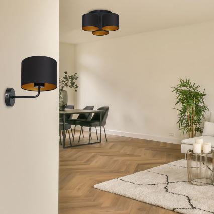 Nástenná lampa ARDEN 1xE27/60W/230V čierna/zlatá