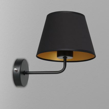 Nástenná lampa ARDEN 1xE27/60W/230V čierna/zlatá