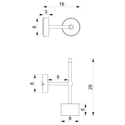 Nástenná lampa ARENA 1xGX53/11W/230V modrá/zlatá