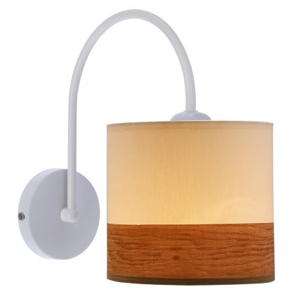 Nástenná lampa BIANCO 1xE27/40W/230V biela/hnedá