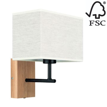 Nástenná lampa BOHO 1xE27/25W/230V dub – FSC certifikované