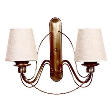 Nástenná lampa CLASSIC 2xE27/40W/230V bronzová/béžová
