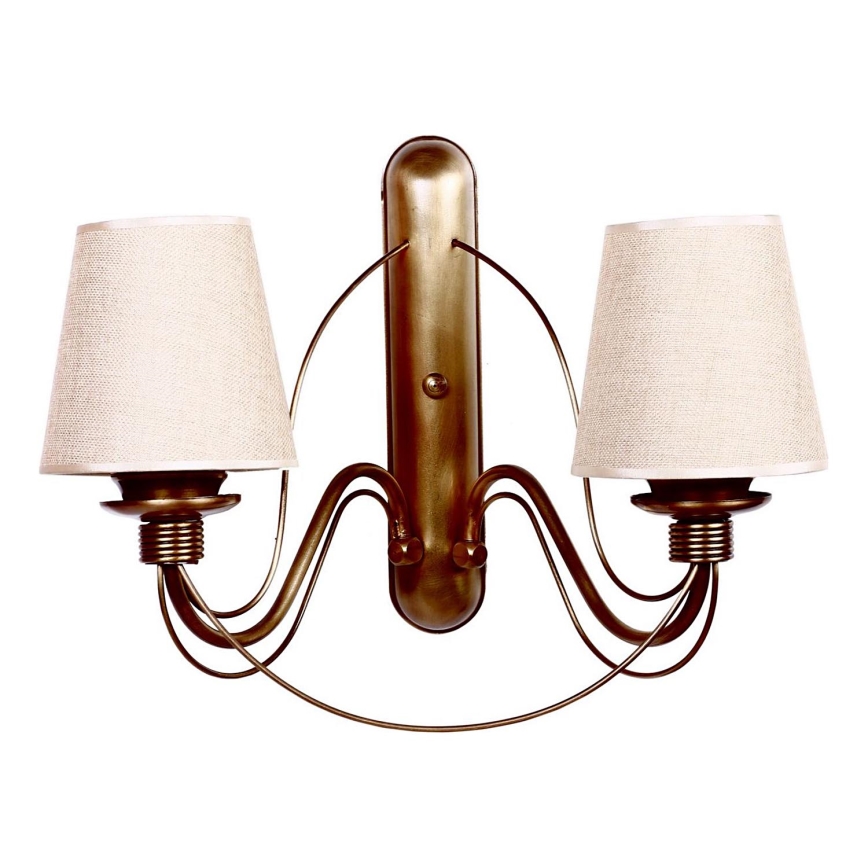 Nástenná lampa CLASSIC 2xE27/40W/230V bronzová/béžová