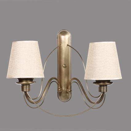 Nástenná lampa CLASSIC 2xE27/40W/230V bronzová/béžová