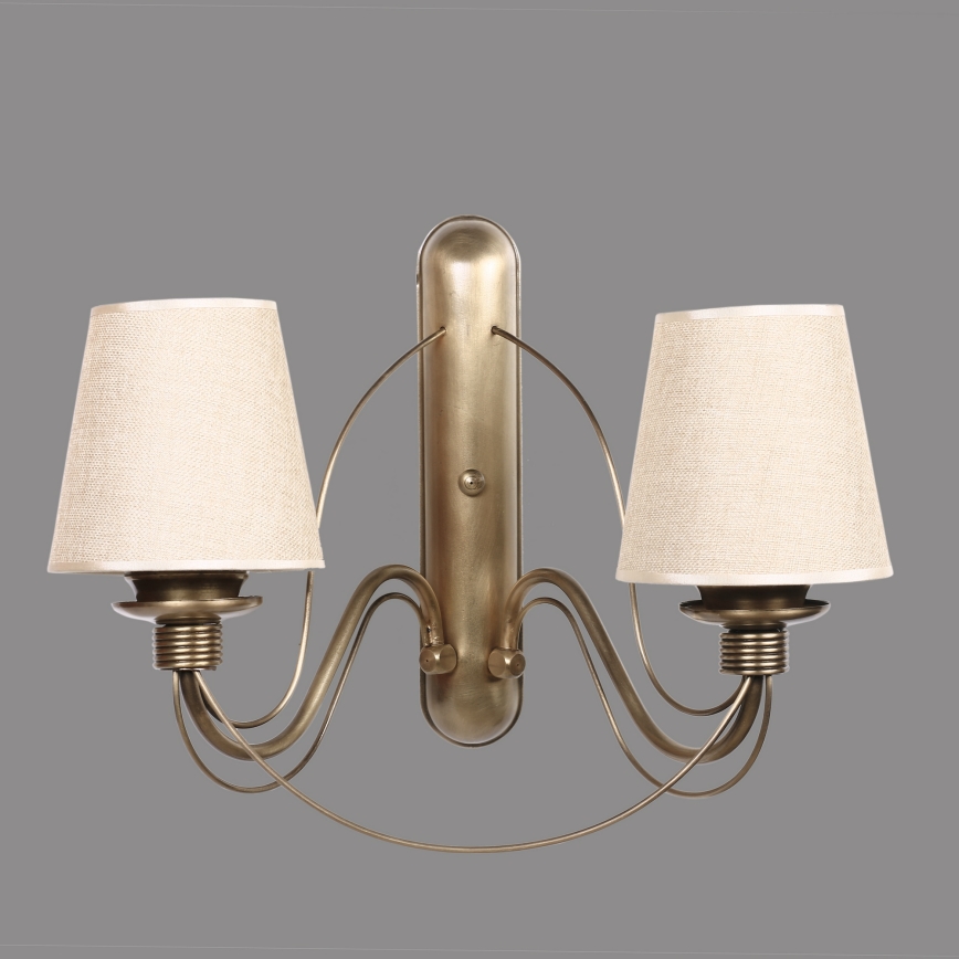Nástenná lampa CLASSIC 2xE27/40W/230V bronzová/béžová