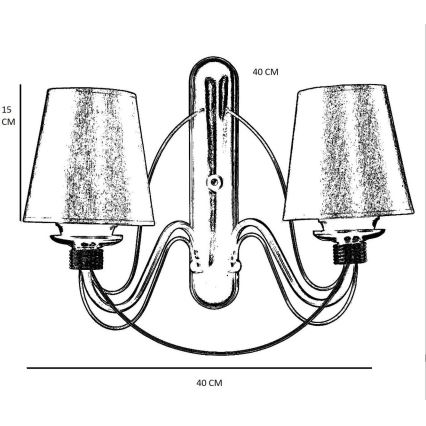 Nástenná lampa CLASSIC 2xE27/40W/230V bronzová/béžová
