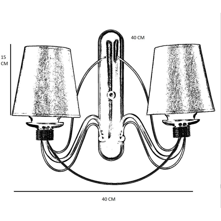 Nástenná lampa CLASSIC 2xE27/40W/230V bronzová/béžová