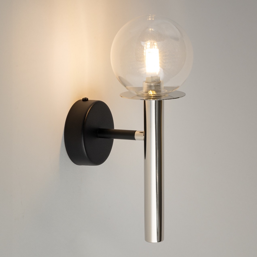 Nástenná lampa DAISY 1xG9/12W/230V lesklý chróm/čierna/číra