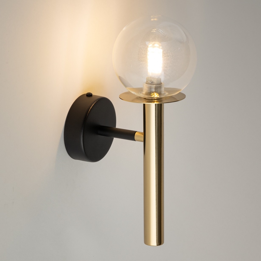 Nástenná lampa DAISY 1xG9/12W/230V zlatá/čierna/číra