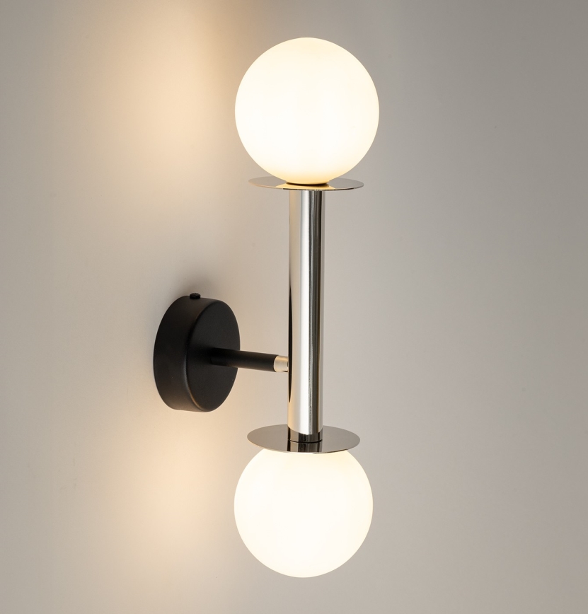 Nástenná lampa DAISY 2xG9/12W/230V lesklý chróm/čierna/biela