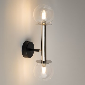 Nástenná lampa DAISY 2xG9/12W/230V lesklý chróm/čierna/číra
