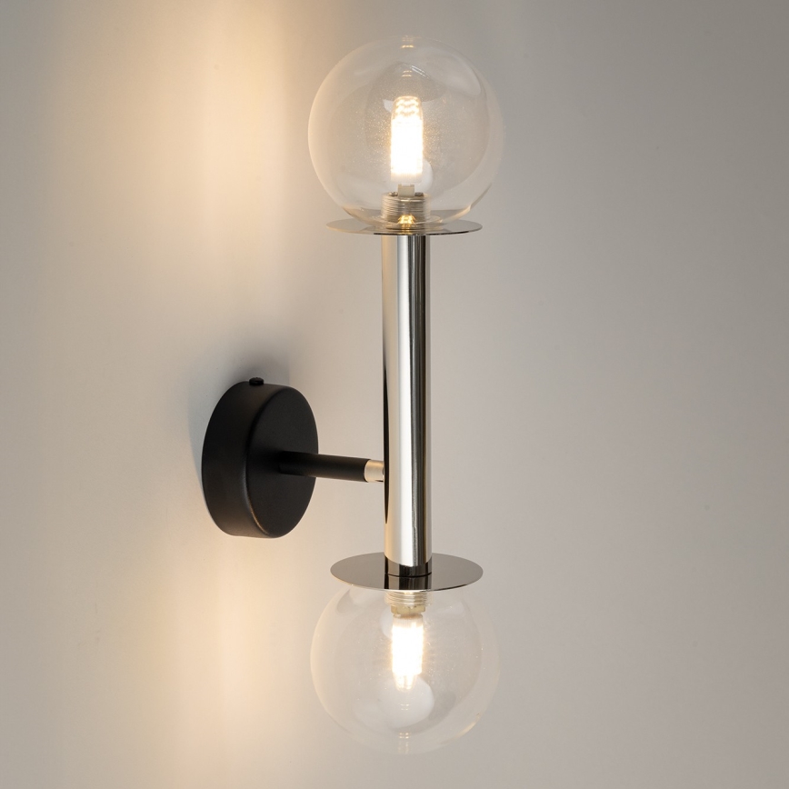 Nástenná lampa DAISY 2xG9/12W/230V lesklý chróm/čierna/číra