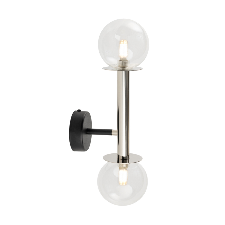 Nástenná lampa DAISY 2xG9/12W/230V lesklý chróm/čierna/číra