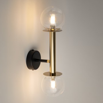 Nástenná lampa DAISY 2xG9/12W/230V zlatá/čierna/číra