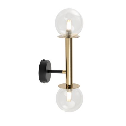 Nástenná lampa DAISY 2xG9/12W/230V zlatá/čierna/číra