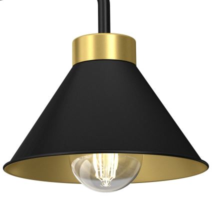 Nástenná lampa DEMET 1xE27/60W/230V čierna/zlatá