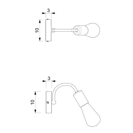 Nástenná lampa DOW 1xE27/60W/230V biela/zlatá