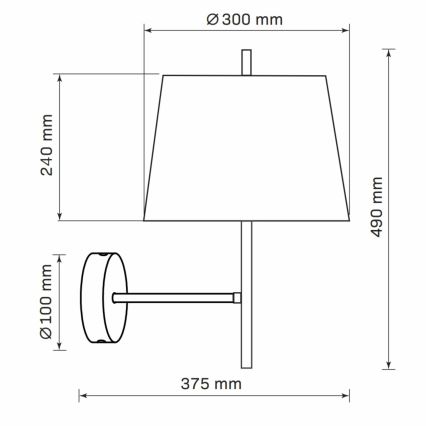 Nástenná lampa ELENA 1xE27/20W/230V čierna
