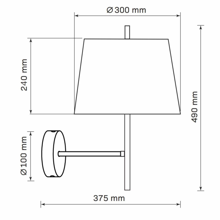 Nástenná lampa ELENA 1xE27/20W/230V čierna