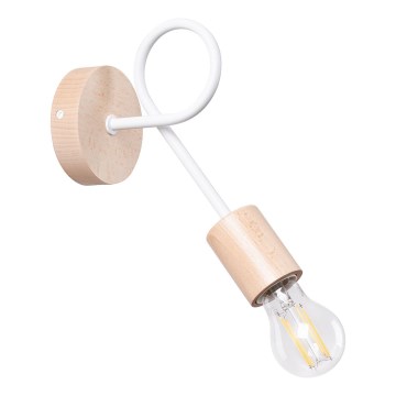 Nástenná lampa EMBER 1xE27/15W/230V biela/béžová/buk