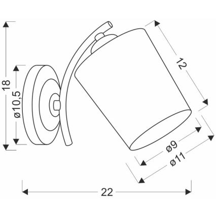 Nástenná lampa ESNYR 1xE27/40W/230V čierna/biela