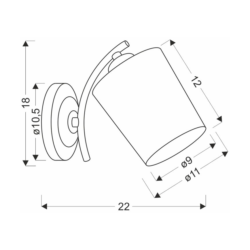 Nástenná lampa ESNYR 1xE27/40W/230V čierna/biela