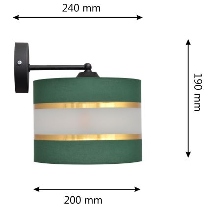 Nástenná lampa HELEN 1xE27/15W/230V zelená/zlatá
