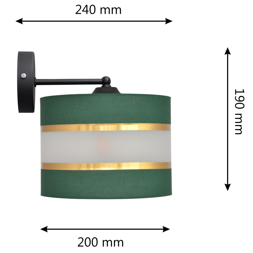 Nástenná lampa HELEN 1xE27/15W/230V zelená/zlatá