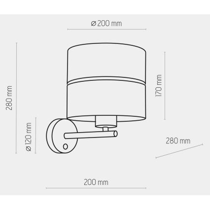 Nástenná lampa HILTON 1xE27/15W/230V mosadz/čierna