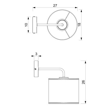 Nástenná lampa LOFT SHADE 1xE27/60W/230V čierna/zlatá