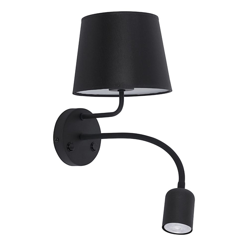 Nástenná lampa MAJA 1xE27/15W/230V + 1xGU10/10W/230V čierna