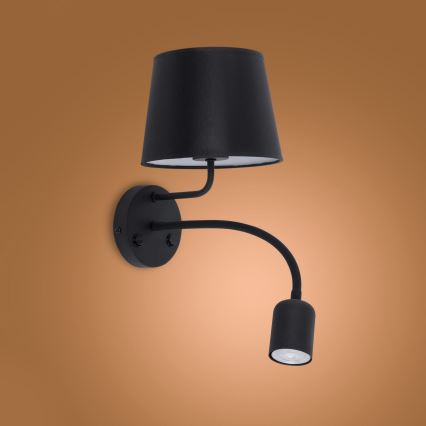 Nástenná lampa MAJA 1xE27/15W/230V + 1xGU10/10W/230V čierna