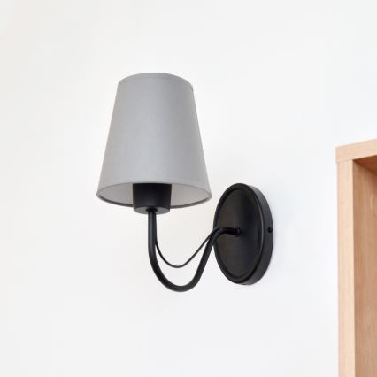 Nástenná lampa MALBO 1xE27/15W/230V šedá/čierna