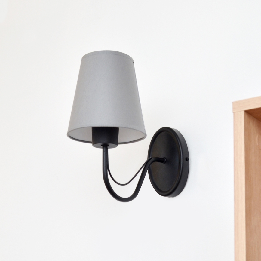 Nástenná lampa MALBO 1xE27/15W/230V šedá/čierna