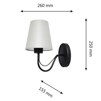 Nástenná lampa MALBO 1xE27/15W/230V šedá/čierna