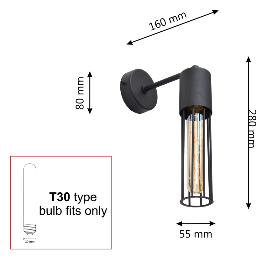 Nástenná lampa MELODY 1xE27/15W/230V čierna