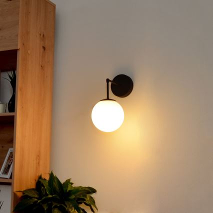 Nástenná lampa MOON 1xE27/15W/230V čierna