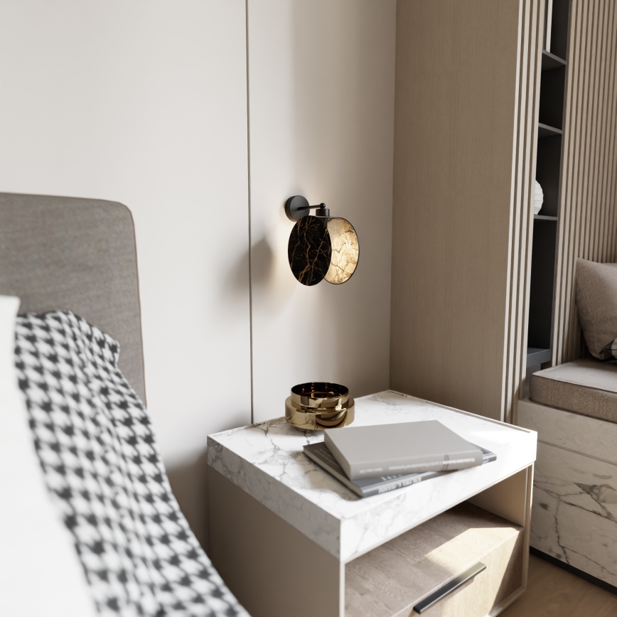 Nástenná lampa MOTIF 1xE27/15W/230V čierna/zlatá